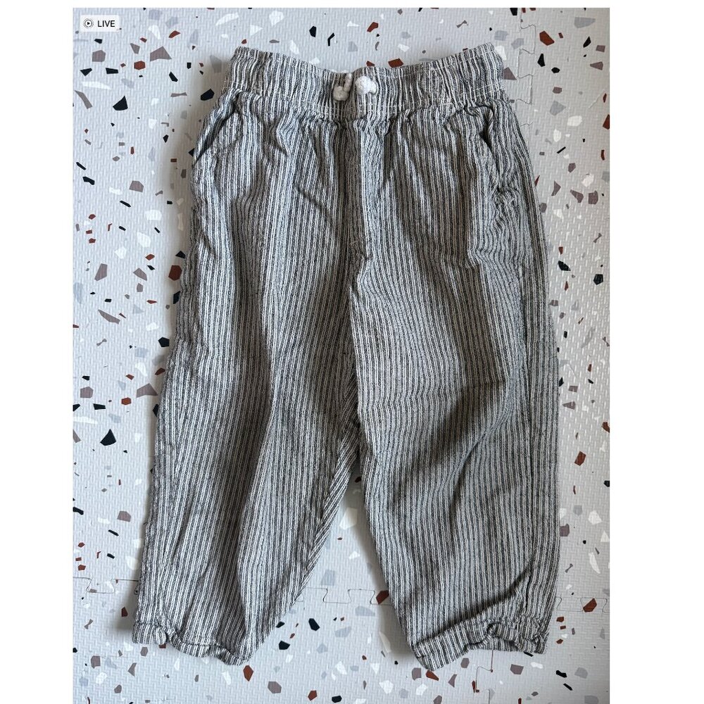 Seersucker Style Stripes Trousers /Pants